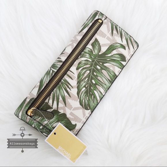 Michael Kors Jet set flat wallet vanilla olive - Picture 4 of 6